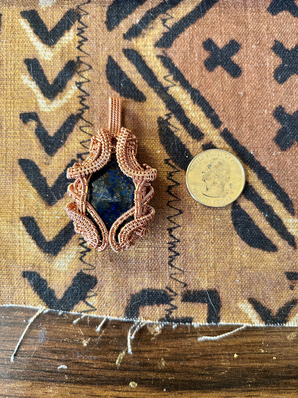 Azurite Copper Wire Wrap Pendant