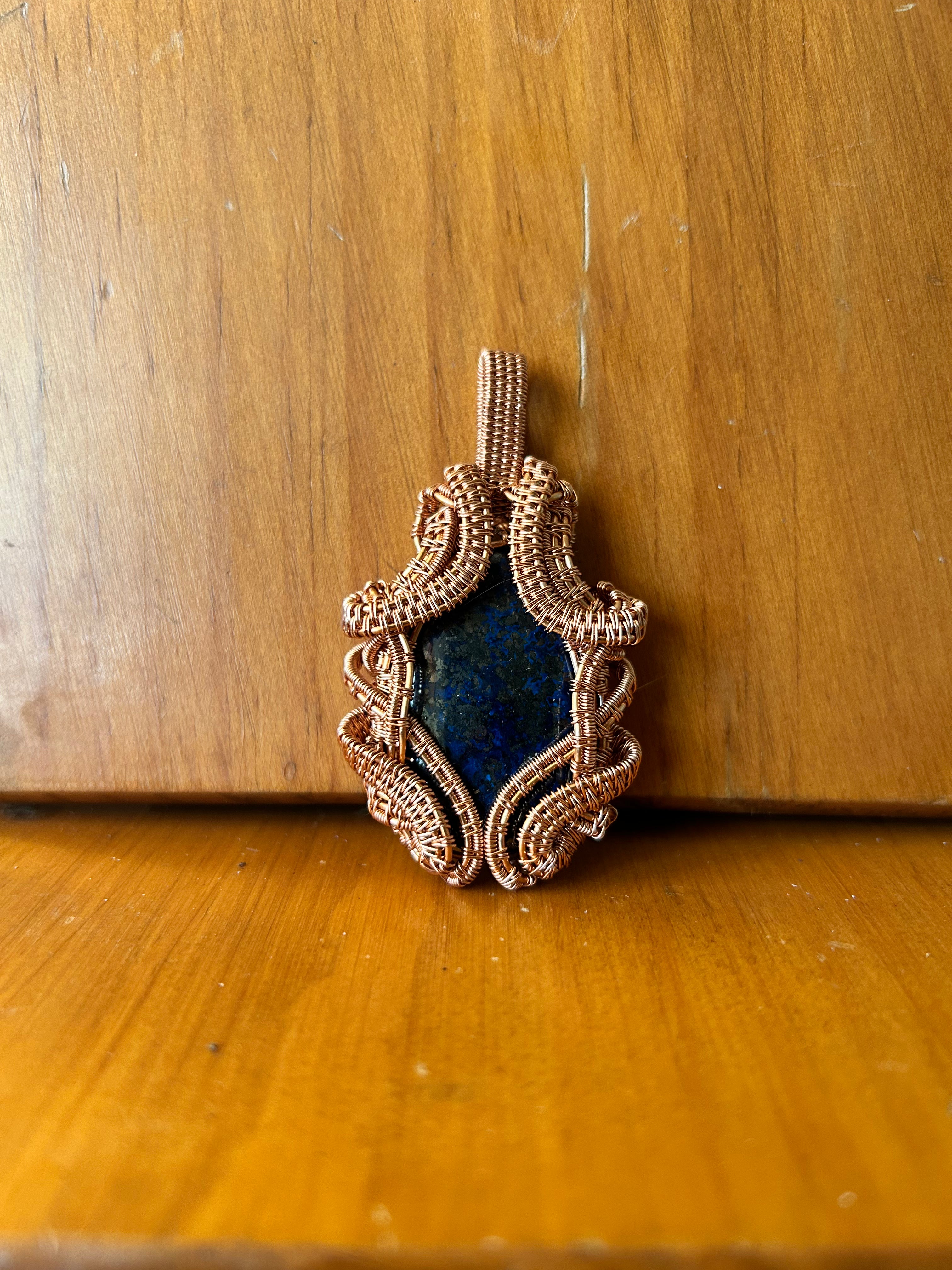 Azurite Copper Wire Wrap Pendant