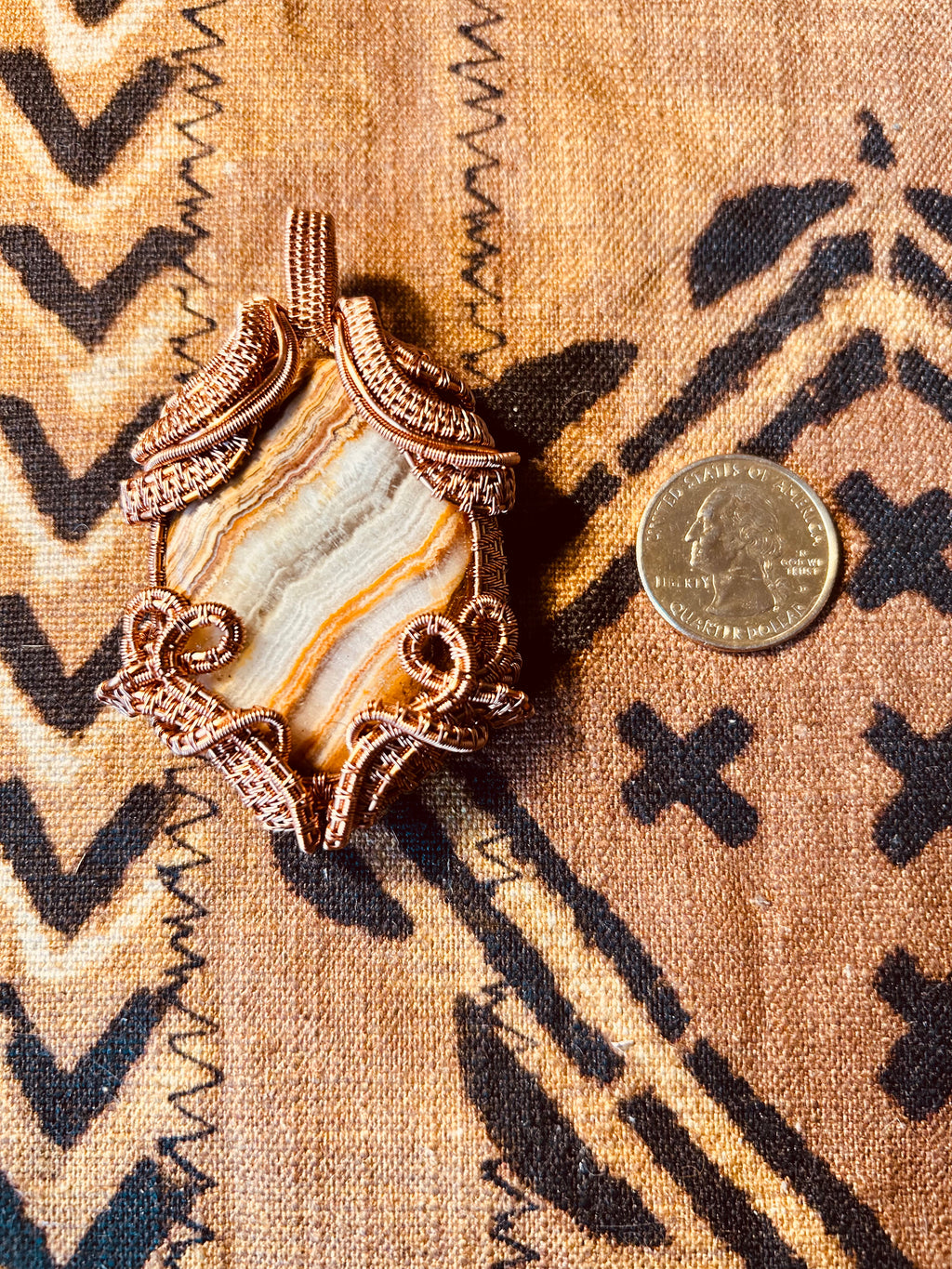 Green Onyx Copper Wire Wrapped Pendant