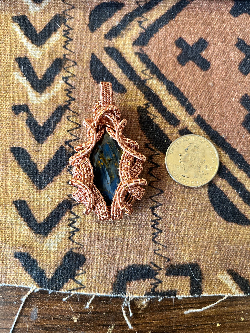 Pietersite Copper Wire Wrapped Pendant